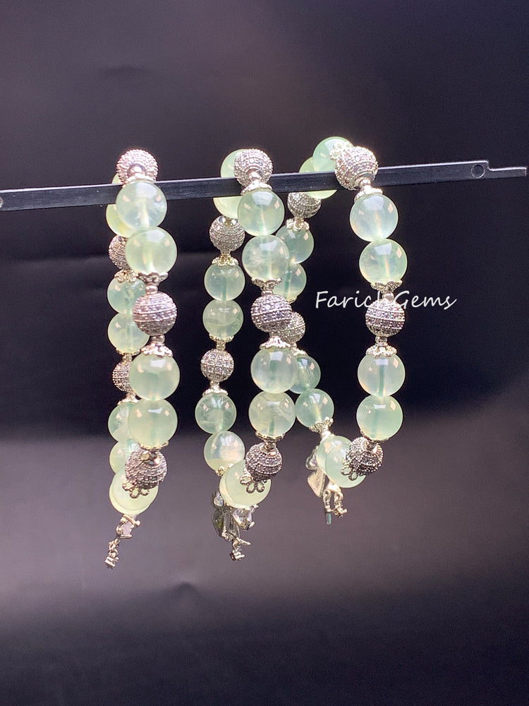 Bow Tie Accessory Prehnite Crystal Bracelet 10mm