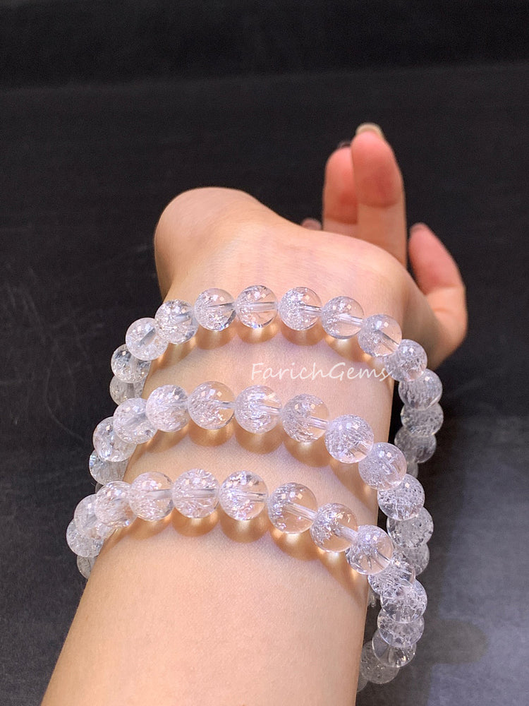 Super 7 Clear Quartz Beaded Crystal Bracelet 8mm