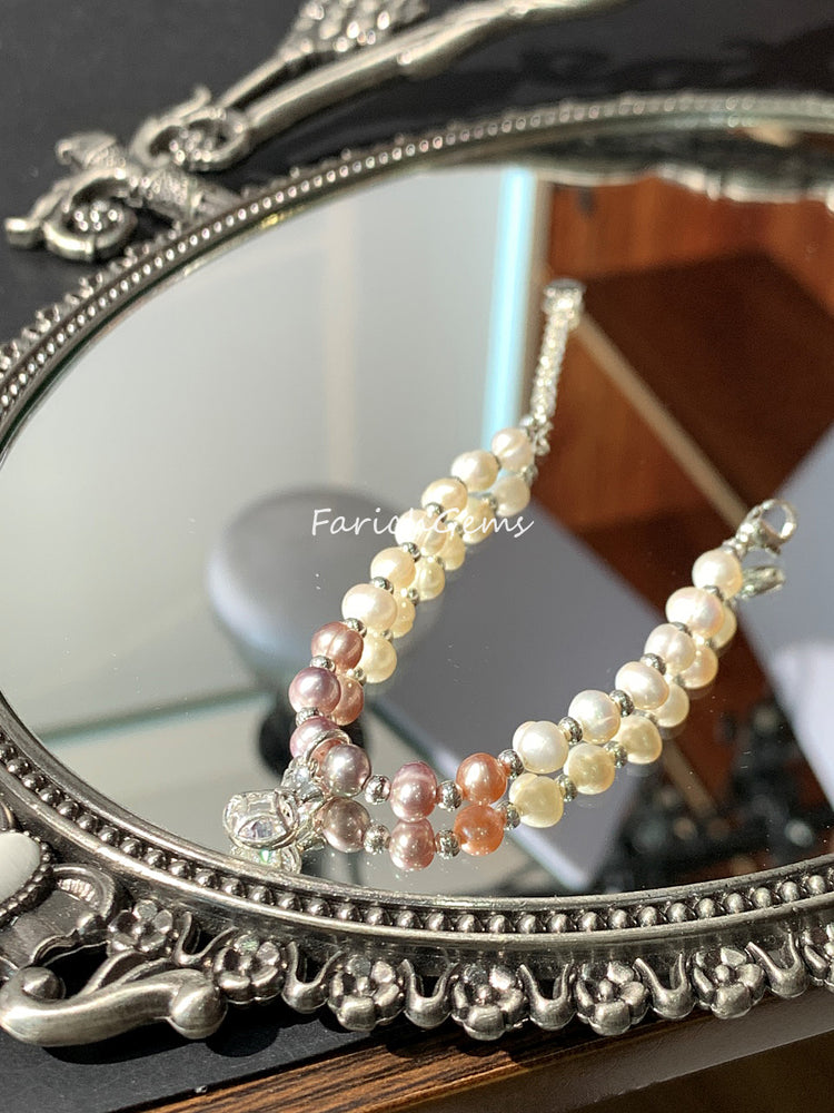 Exquisite Natural Pearl Beaded Bracelet 6mm