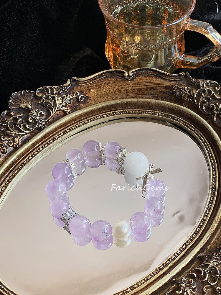 DIY Lavender Amethyst Beaded Crystal Bracelet