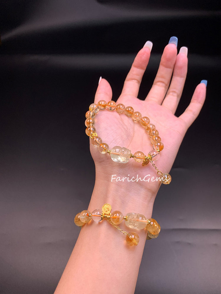 Citrine Crystal Bracelet 8mm