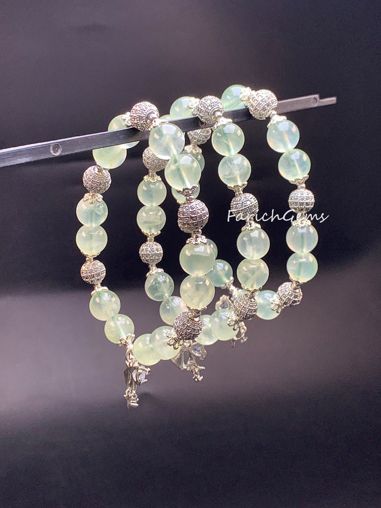 Bow Tie Accessory Prehnite Crystal Bracelet 10mm