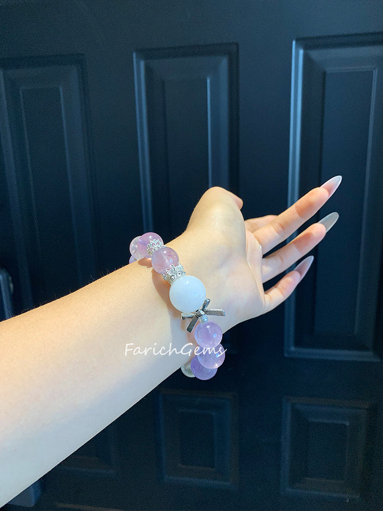 DIY Lavender Amethyst Beaded Crystal Bracelet