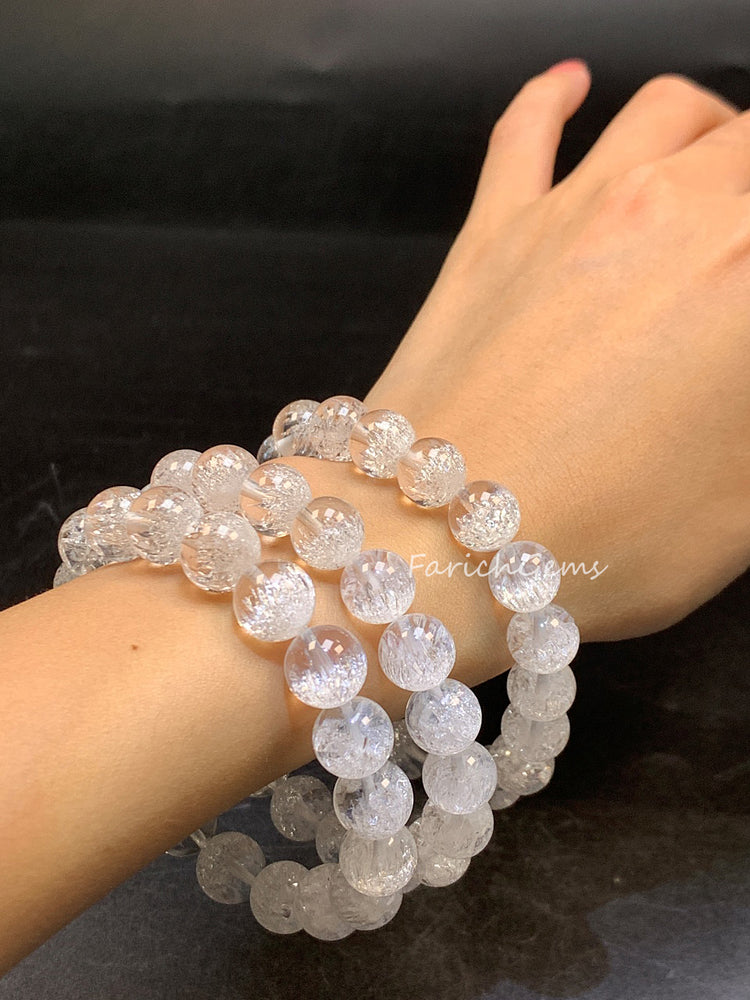 Super 7 Clear Quartz Beaded Crystal Bracelet 10mm