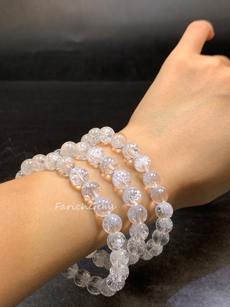 Super 7 Clear Quartz Beaded Crystal Bracelet 8mm