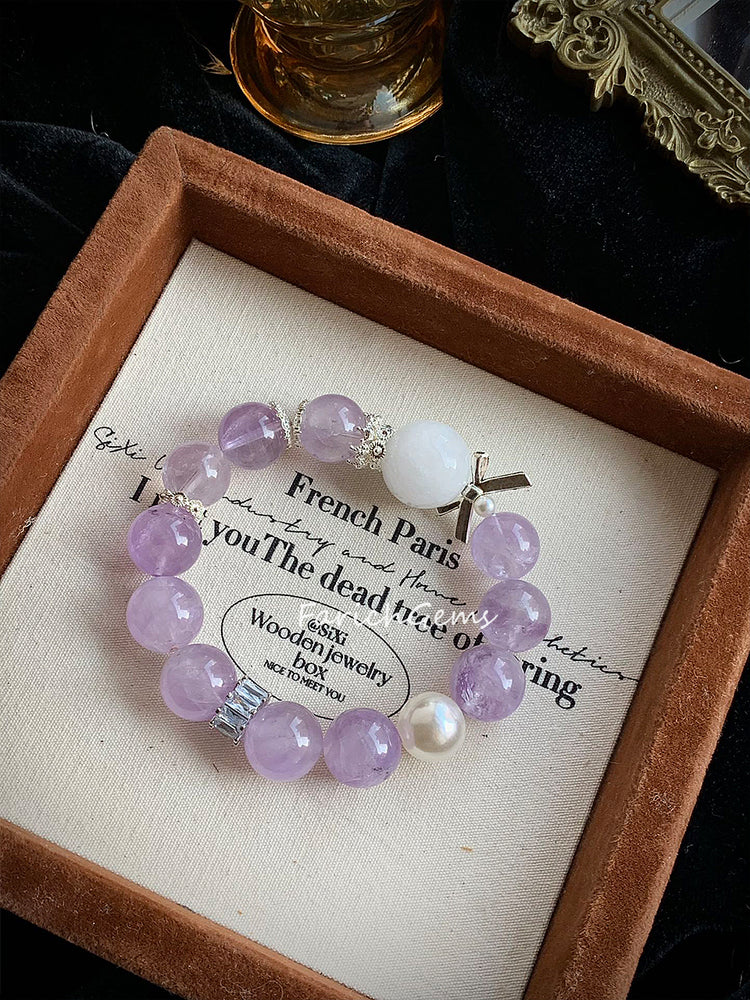 DIY Lavender Amethyst Beaded Crystal Bracelet