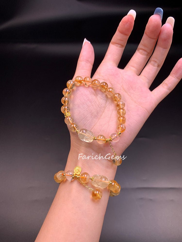 Citrine Crystal Bracelet 8mm