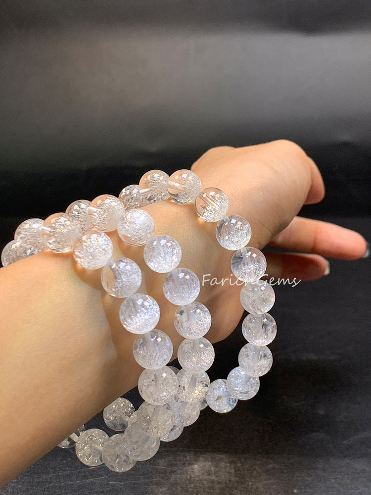 Super 7 Clear Quartz Beaded Crystal Bracelet 10mm