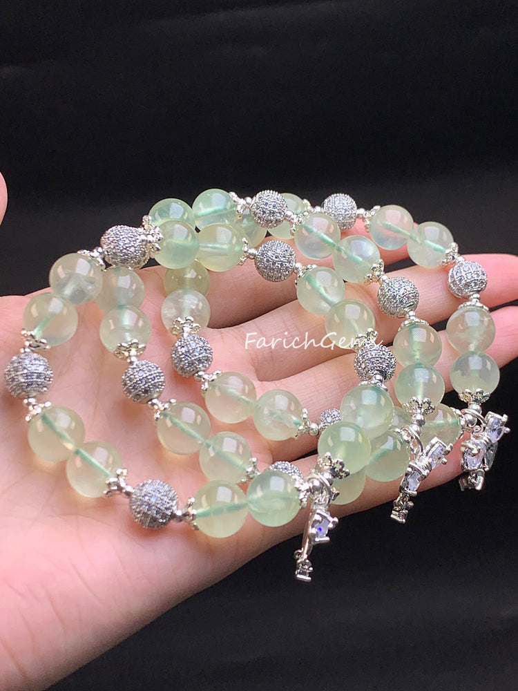 Bow Tie Accessory Prehnite Crystal Bracelet 10mm