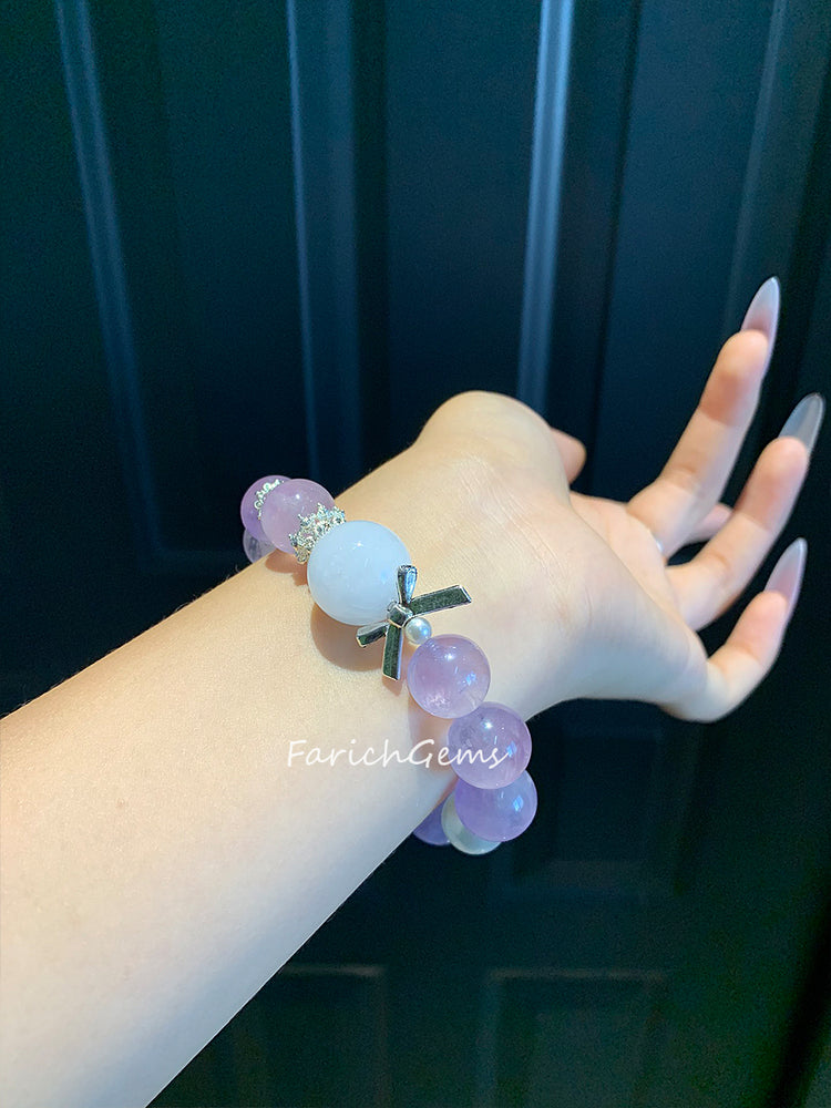 DIY Lavender Amethyst Beaded Crystal Bracelet