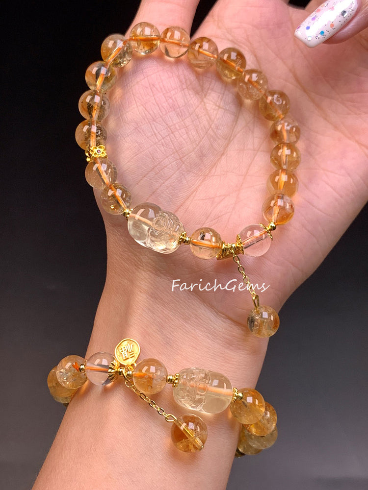 Citrine Crystal Bracelet 8mm