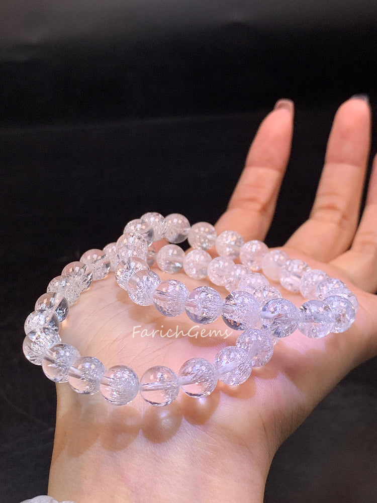 Super 7 Clear Quartz Beaded Crystal Bracelet 8mm