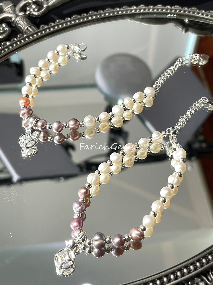 Exquisite Natural Pearl Beaded Bracelet 6mm