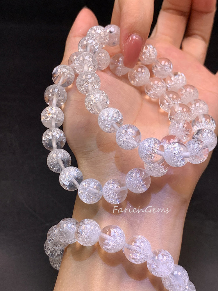 Super 7 Clear Quartz Beaded Crystal Bracelet 10mm