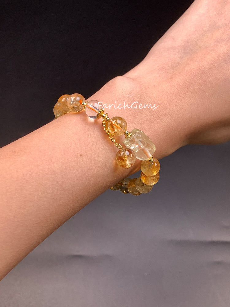 Citrine Crystal Bracelet 8mm