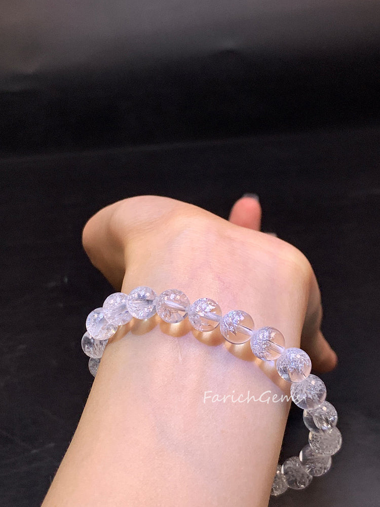 Super 7 Clear Quartz Beaded Crystal Bracelet 8mm