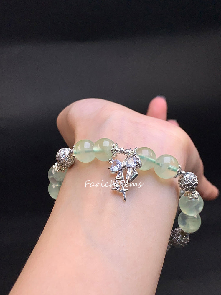 Bow Tie Accessory Prehnite Crystal Bracelet 10mm