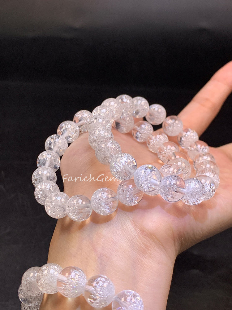 Super 7 Clear Quartz Beaded Crystal Bracelet 10mm