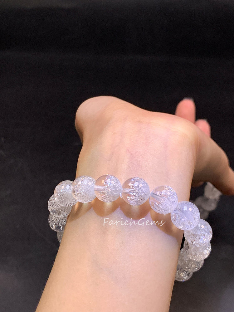 Super 7 Clear Quartz Beaded Crystal Bracelet 10mm