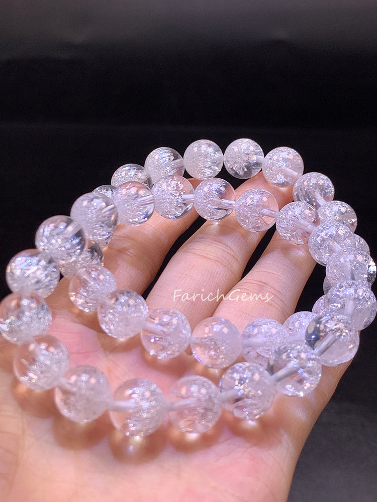 Super 7 Clear Quartz Beaded Crystal Bracelet 10mm