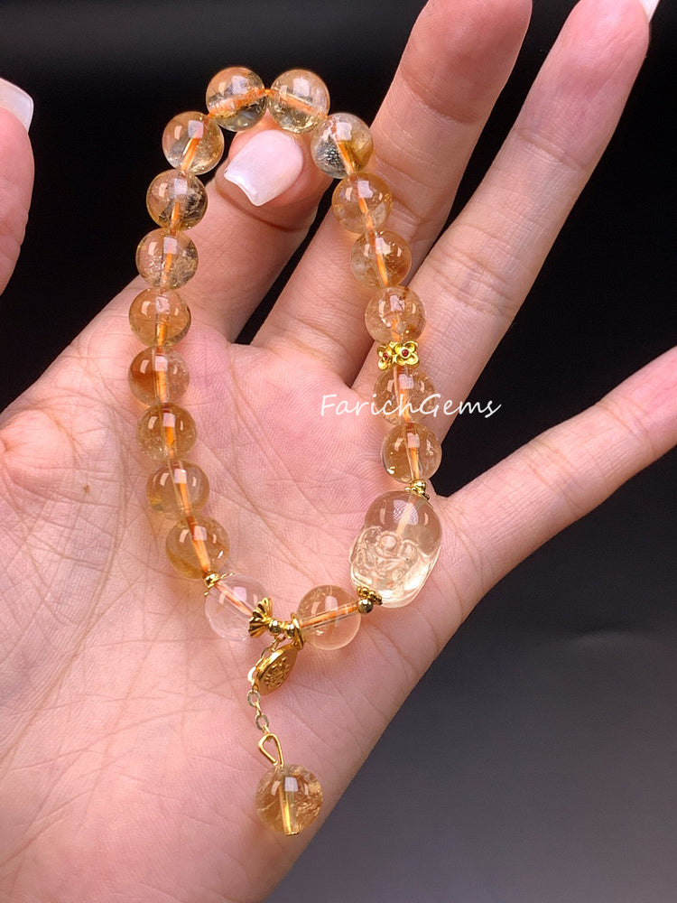 Citrine Crystal Bracelet 8mm